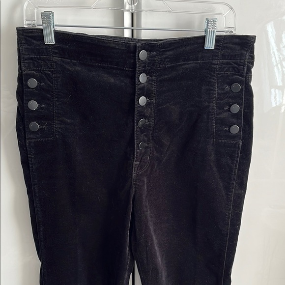 J BRAND Natasha Sky High Skinny Black Velvet Pants, Size 30/31 - Picture 3 of 11